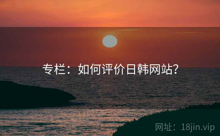 专栏：如何评价日韩网站？